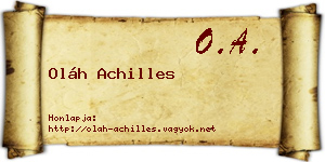 Oláh Achilles névjegykártya
